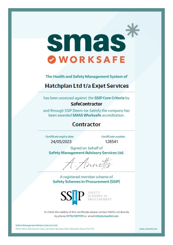 SMAS Business Compliance Overview certificate for Hatchplan Ltd t/a Exjet Services - thumbnail